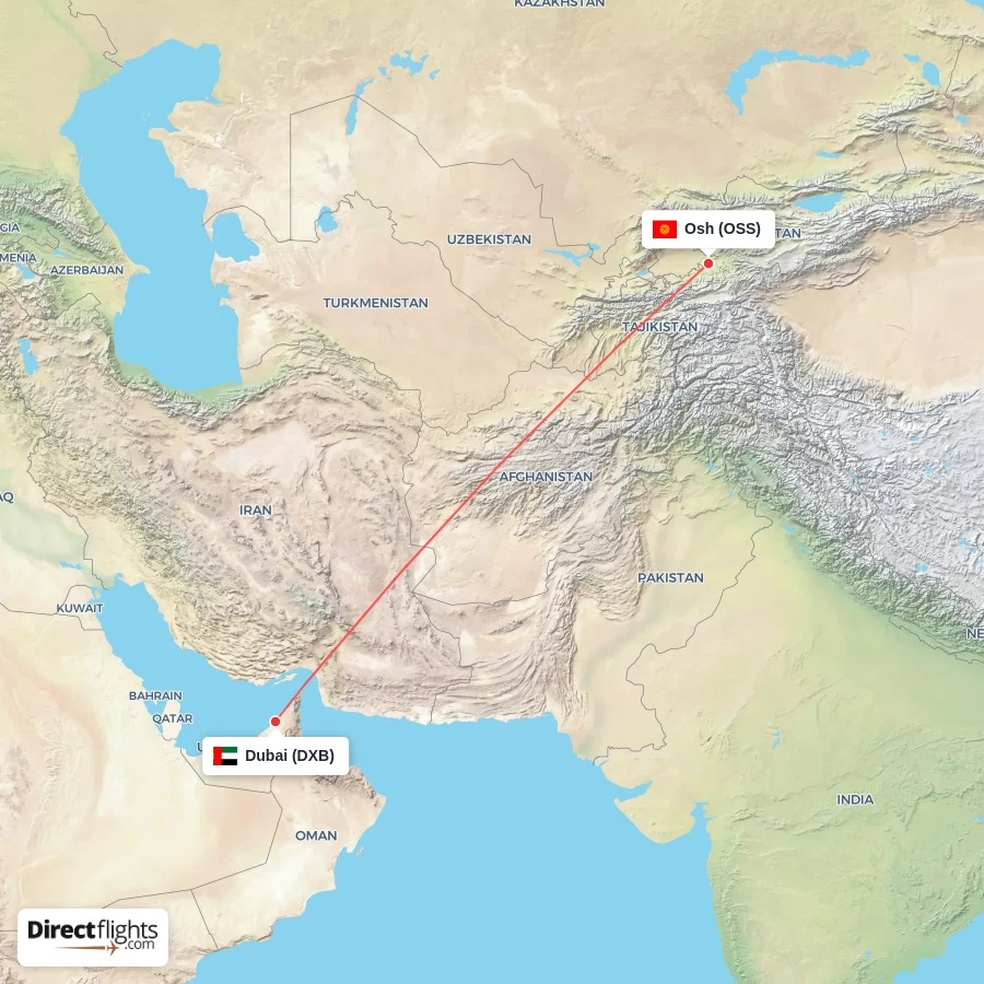 OSS - DXB route map