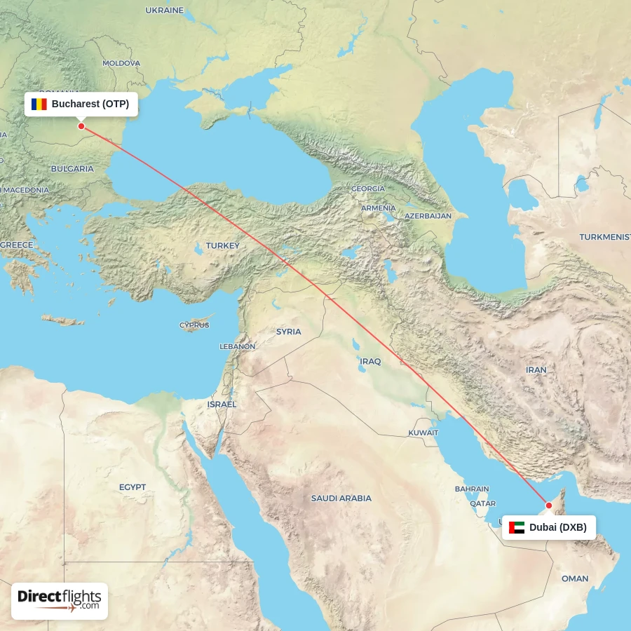 OTP - DXB route map