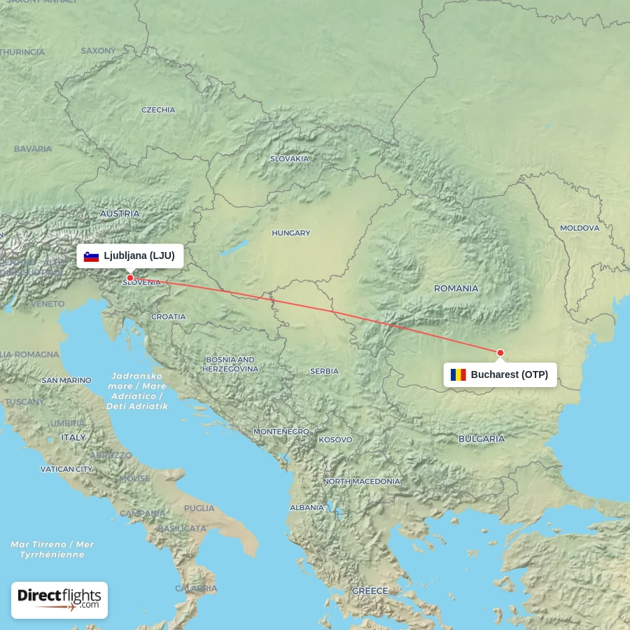OTP - LJU route map