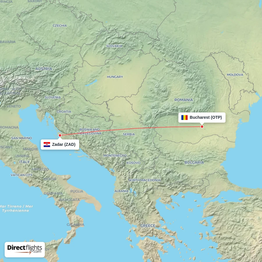OTP - ZAD route map