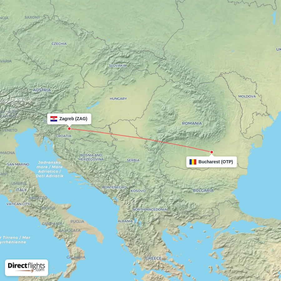 OTP - ZAG route map