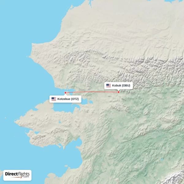 Kotzebue - Kobuk direct flight map