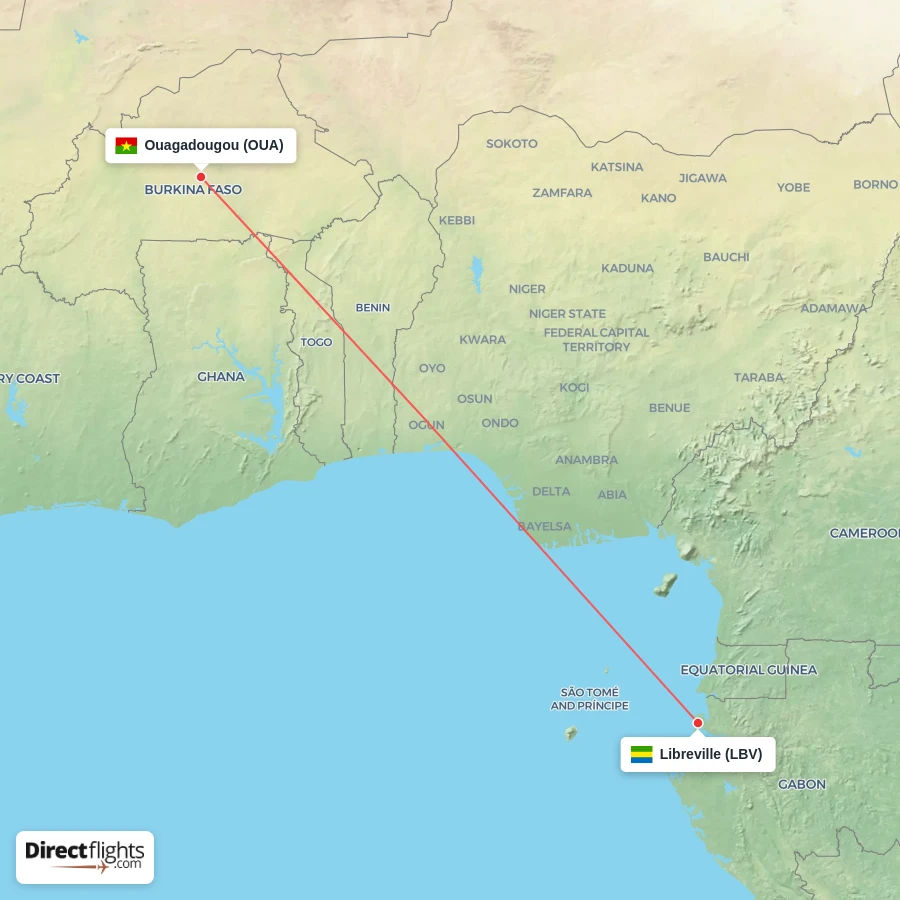 OUA - LBV route map