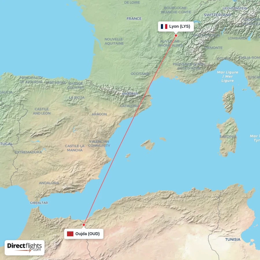 OUD - LYS route map