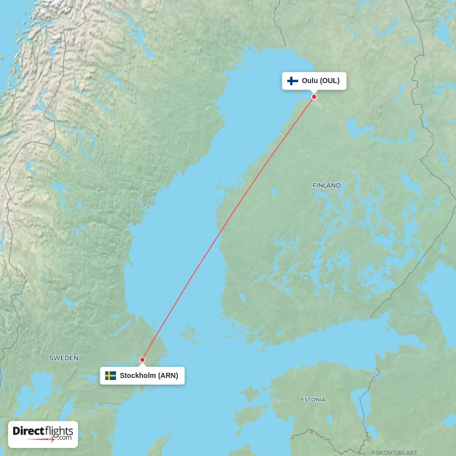 OUL - ARN route map