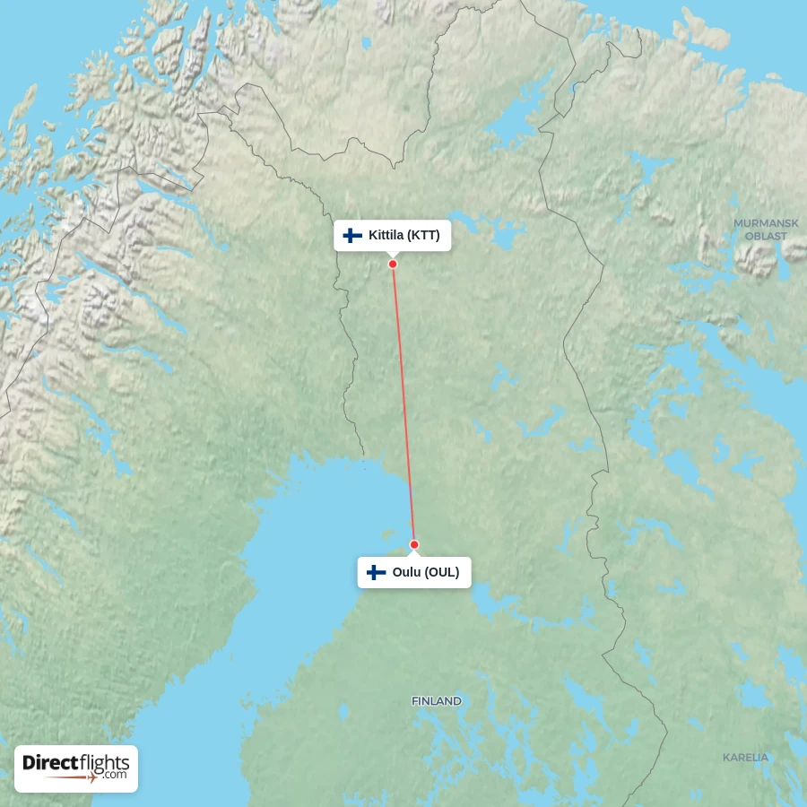 OUL - KTT route map