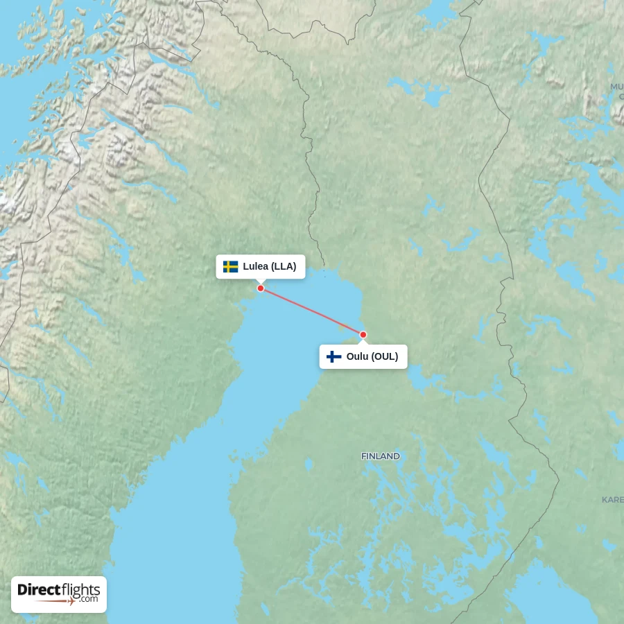 OUL - LLA route map