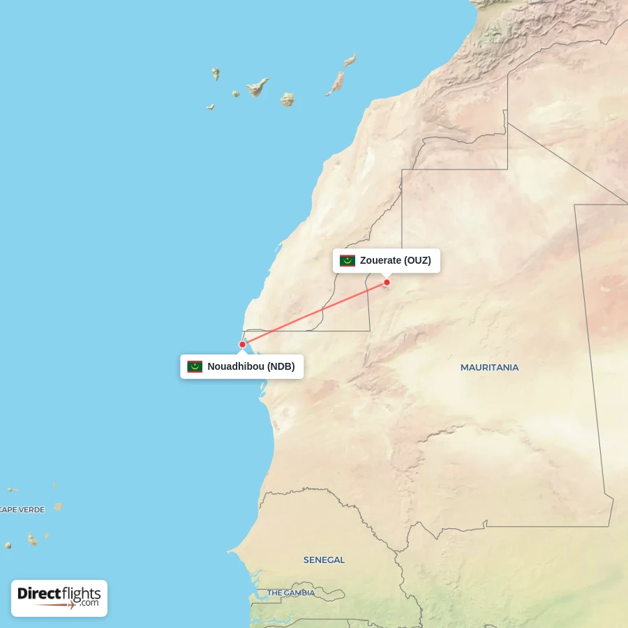 OUZ - NDB route map
