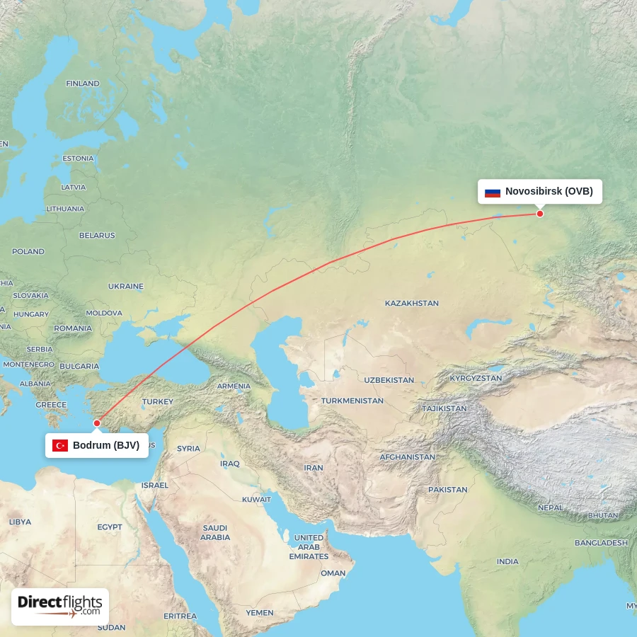 OVB - BJV route map