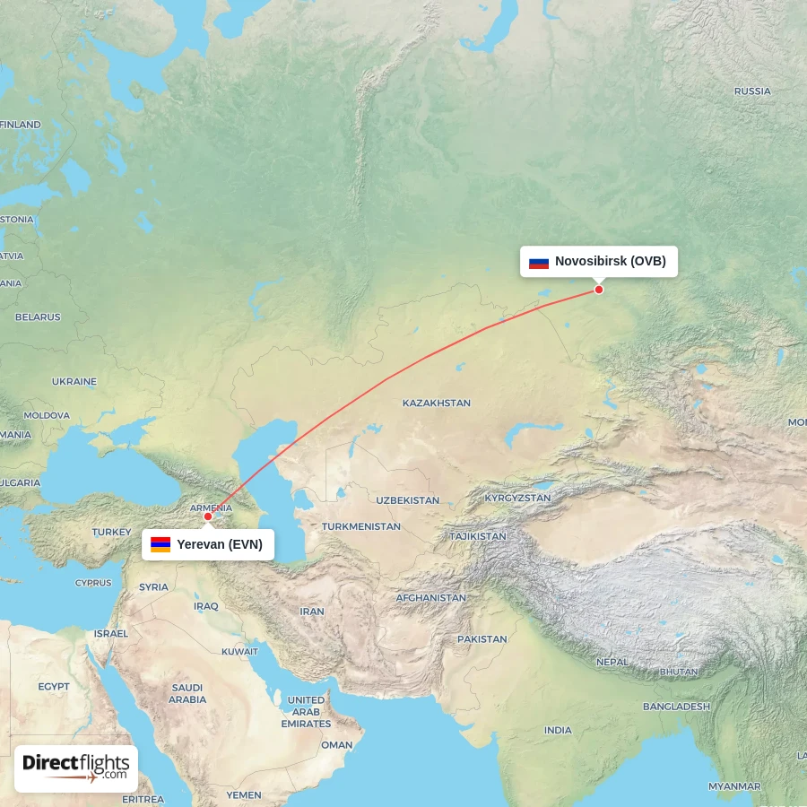 OVB - EVN route map