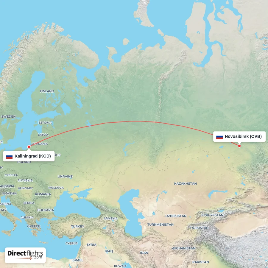 OVB - KGD route map