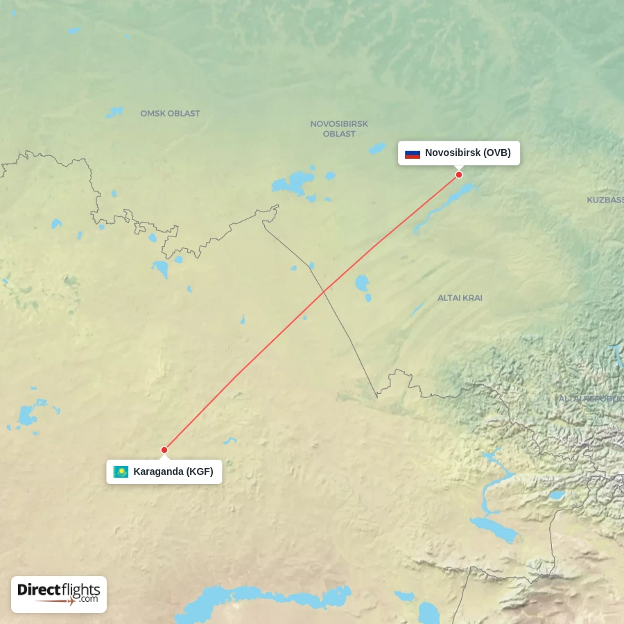 OVB - KGF route map