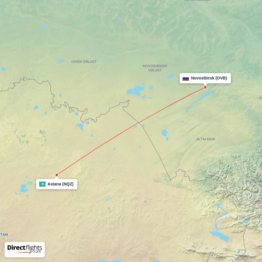 OVB - NQZ route map