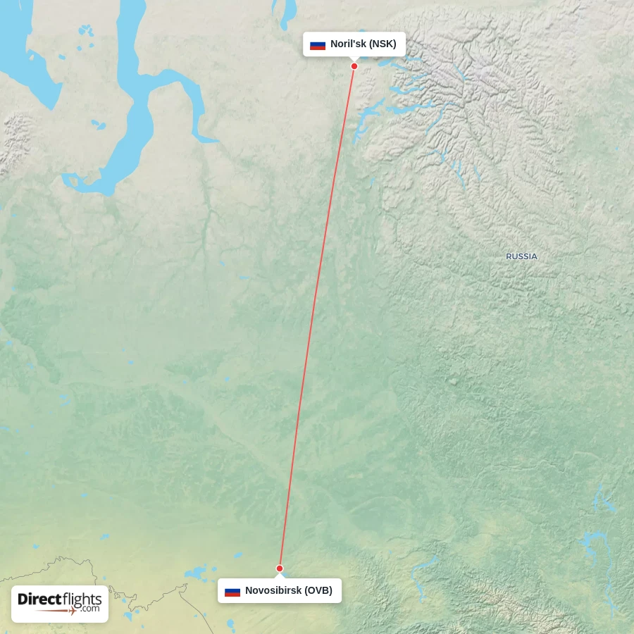 OVB - NSK route map