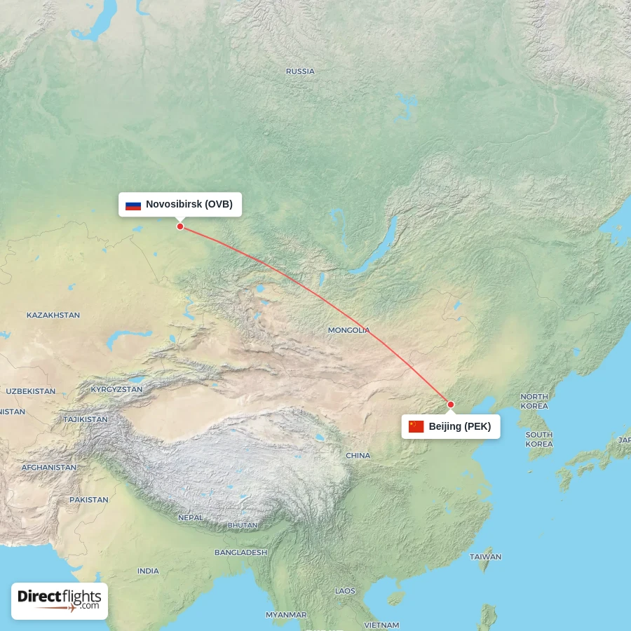 OVB - PEK route map