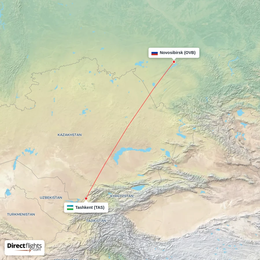 OVB - TAS route map