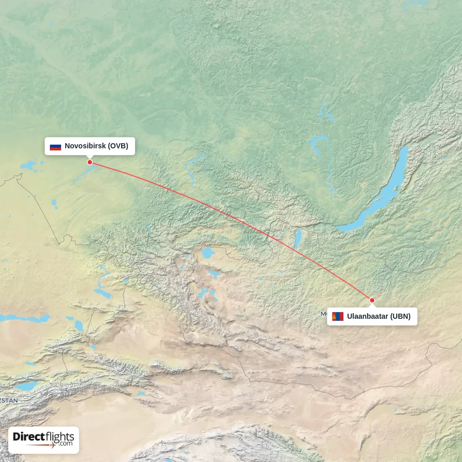OVB - UBN route map