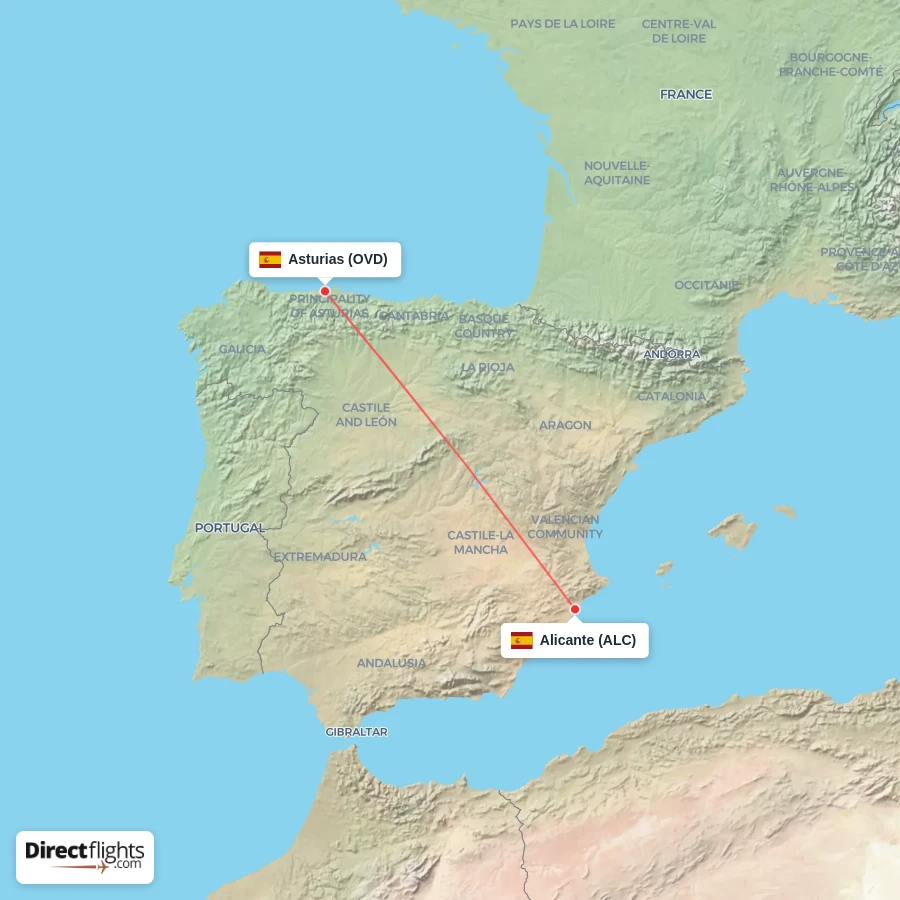 OVD - ALC route map