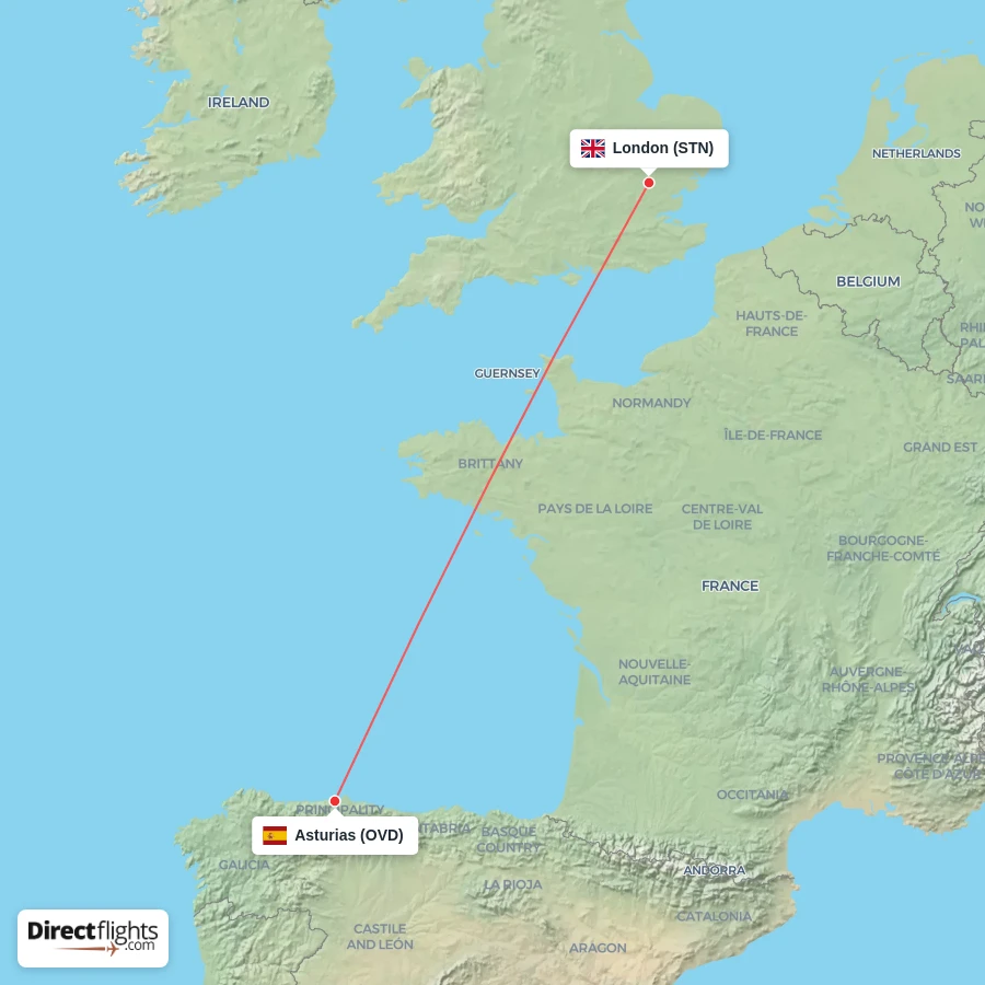 OVD - STN route map