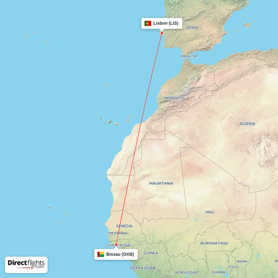 OXB - LIS route map