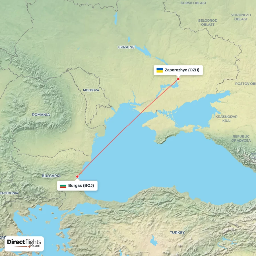 OZH - BOJ route map