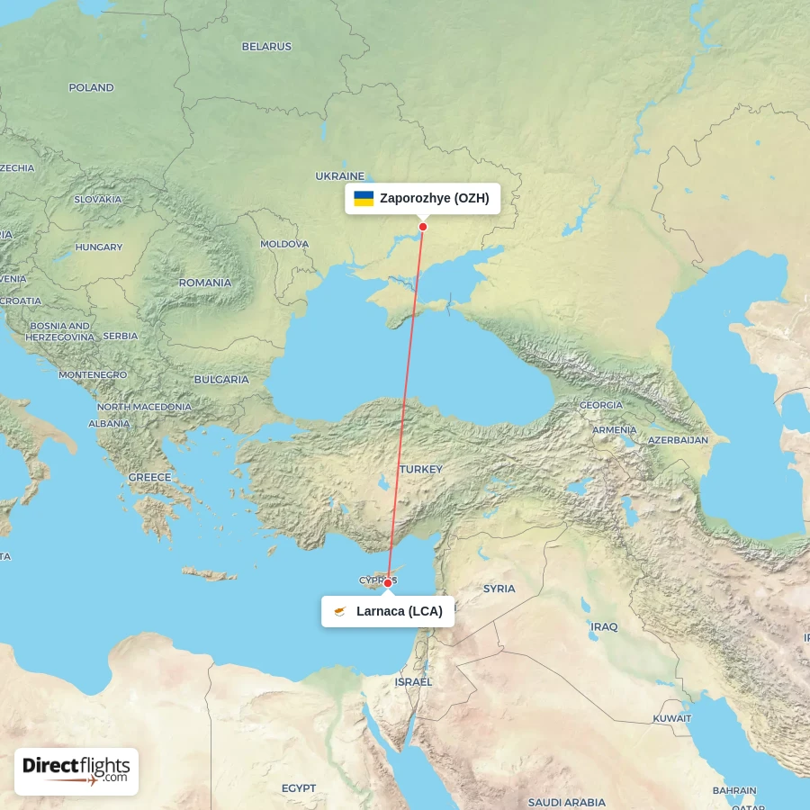 OZH - LCA route map