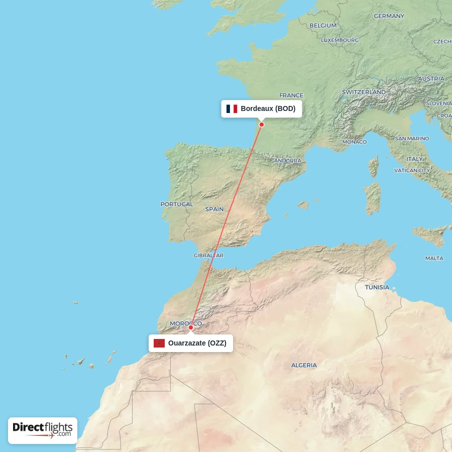 OZZ - BOD route map