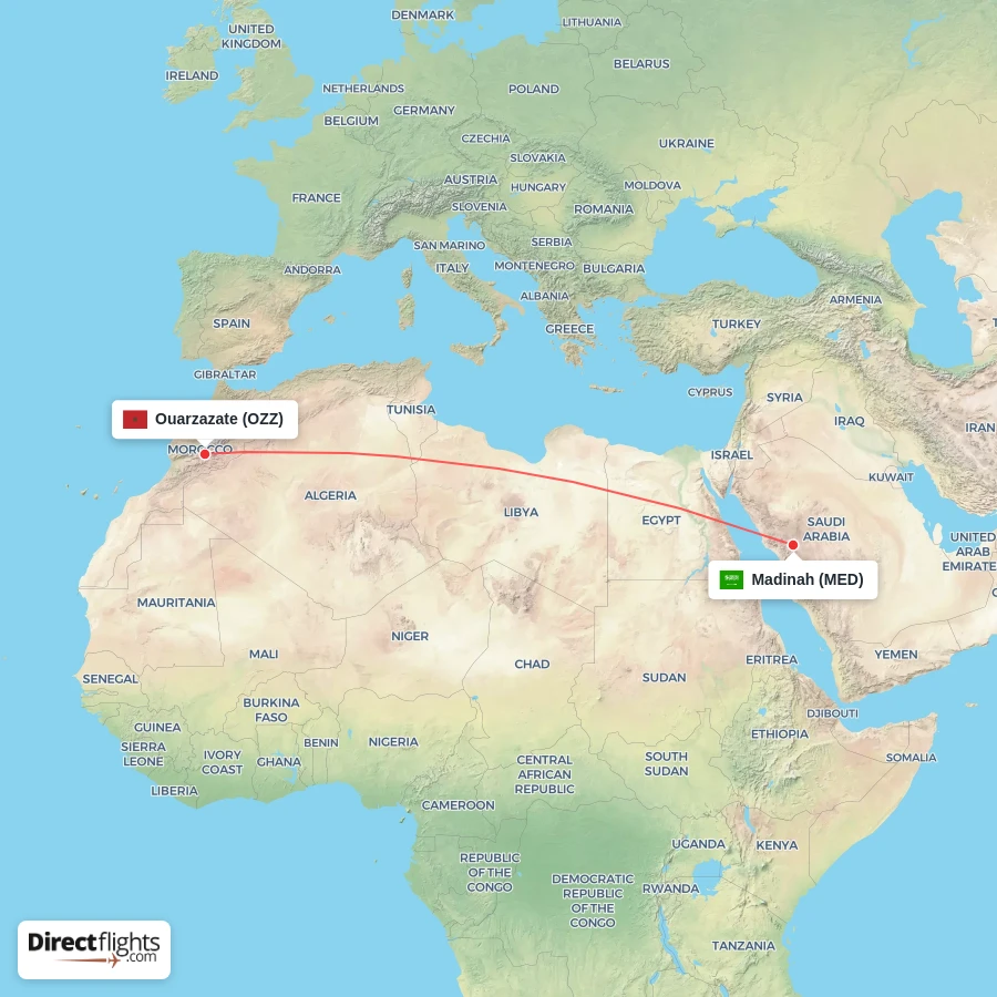 OZZ - MED route map
