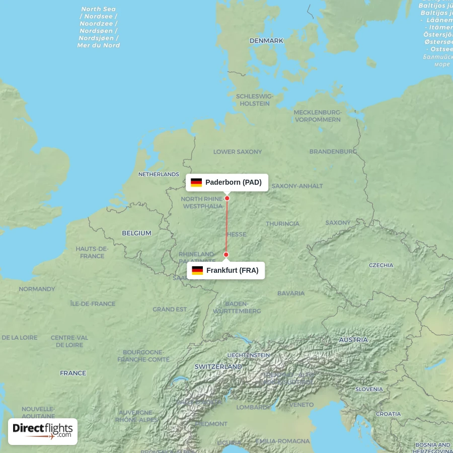 PAD - FRA route map