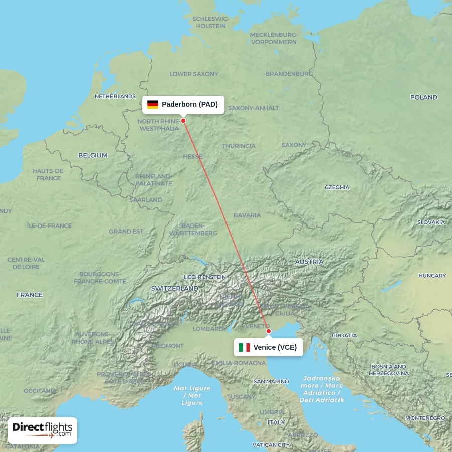 PAD - VCE route map