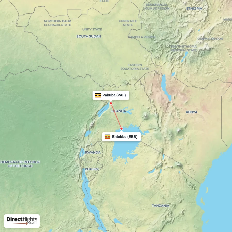 PAF - EBB route map