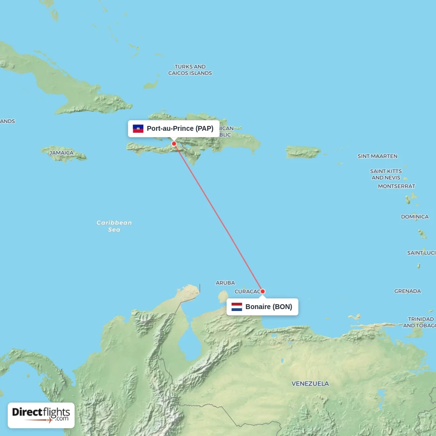 PAP - BON route map