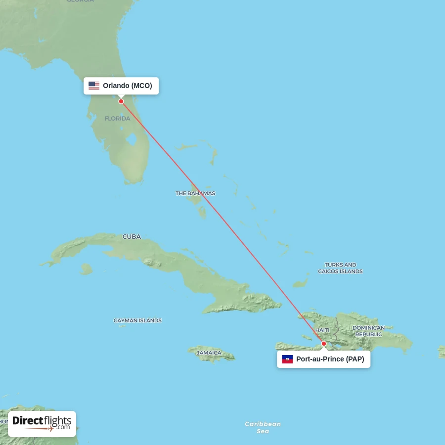 PAP - MCO route map