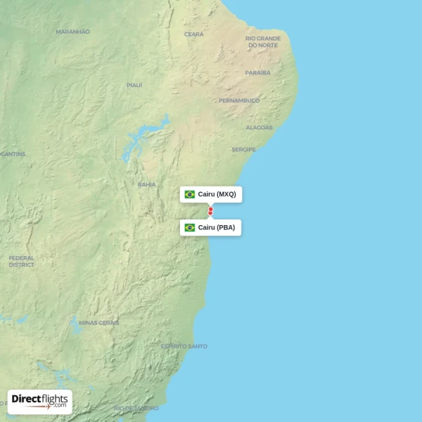 Cairu - Cairu direct flight map