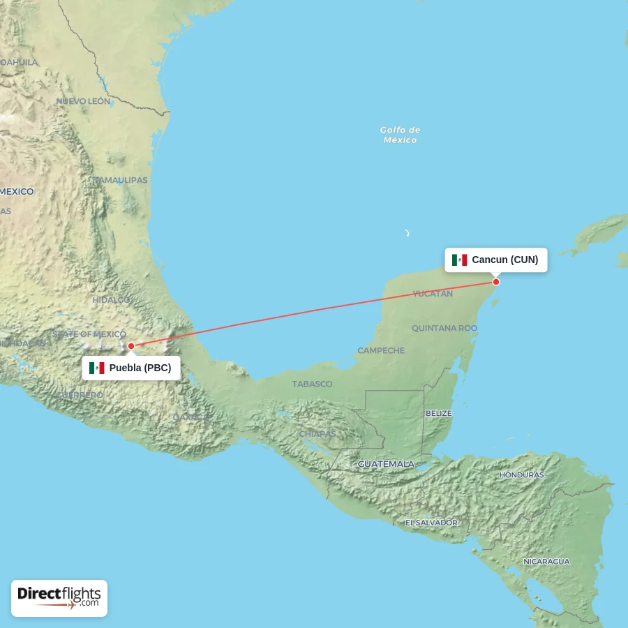 PBC - CUN route map