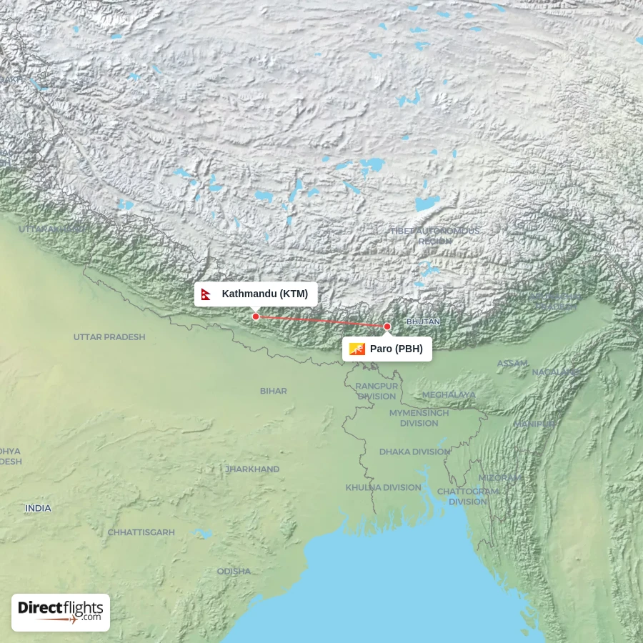 PBH - KTM route map