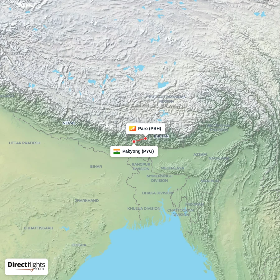 PBH - PYG route map