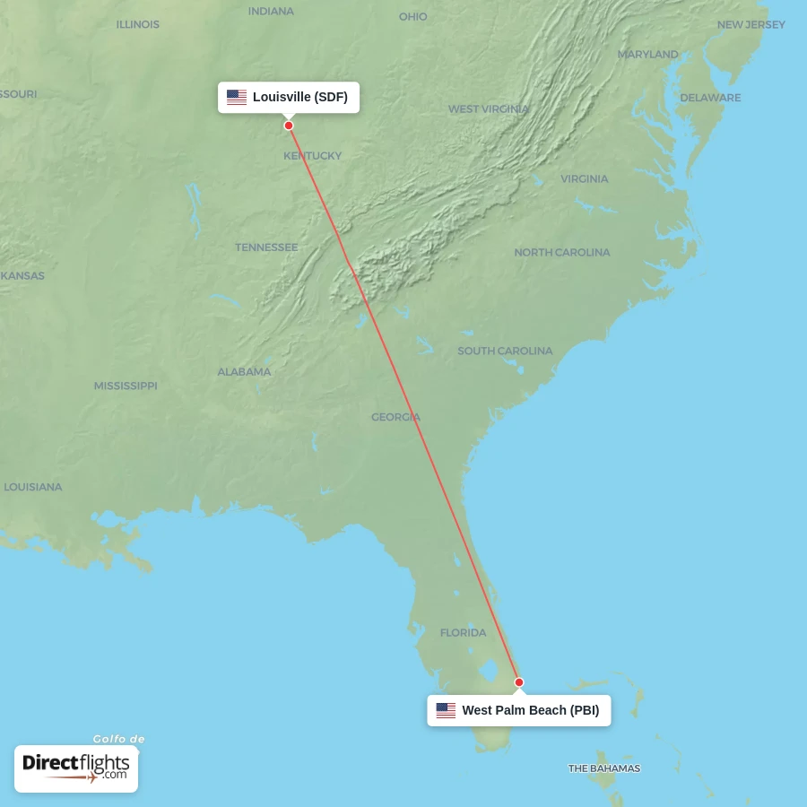 PBI - SDF route map
