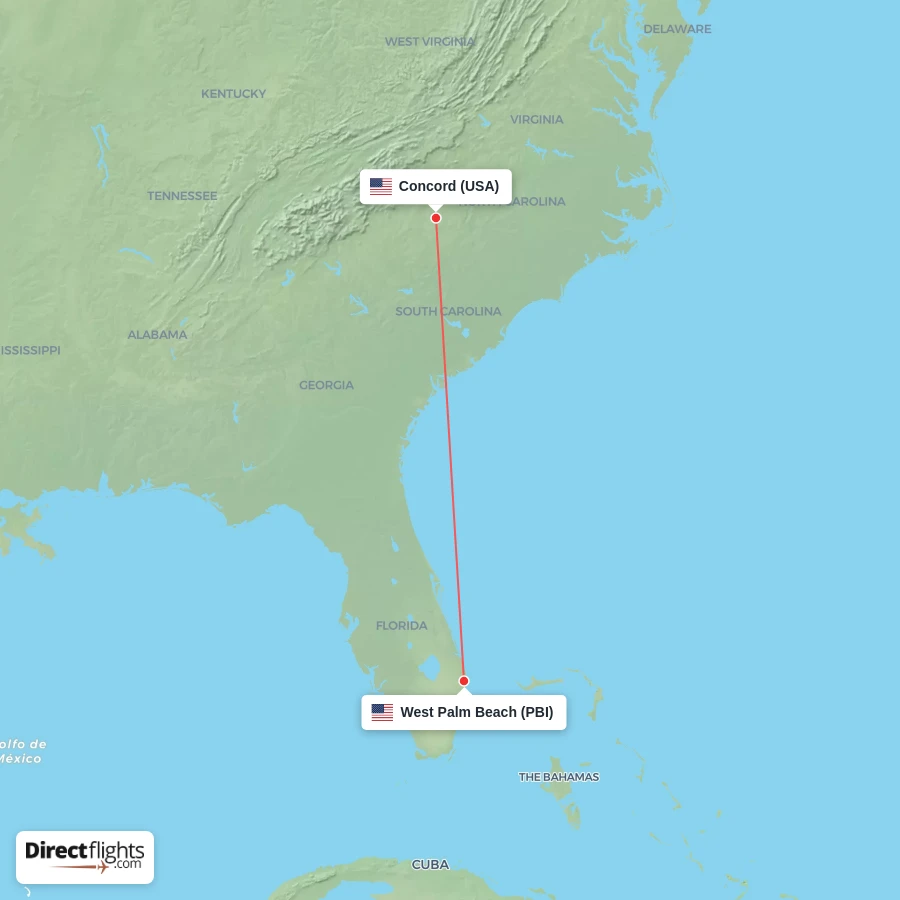 PBI - USA route map