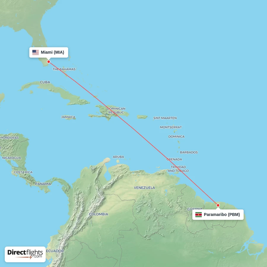 PBM - MIA route map