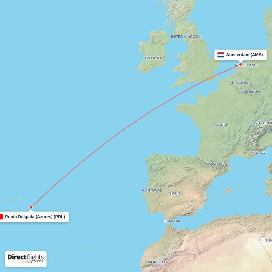 PDL - AMS route map