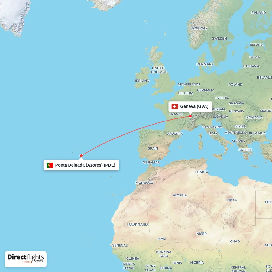 PDL - GVA route map