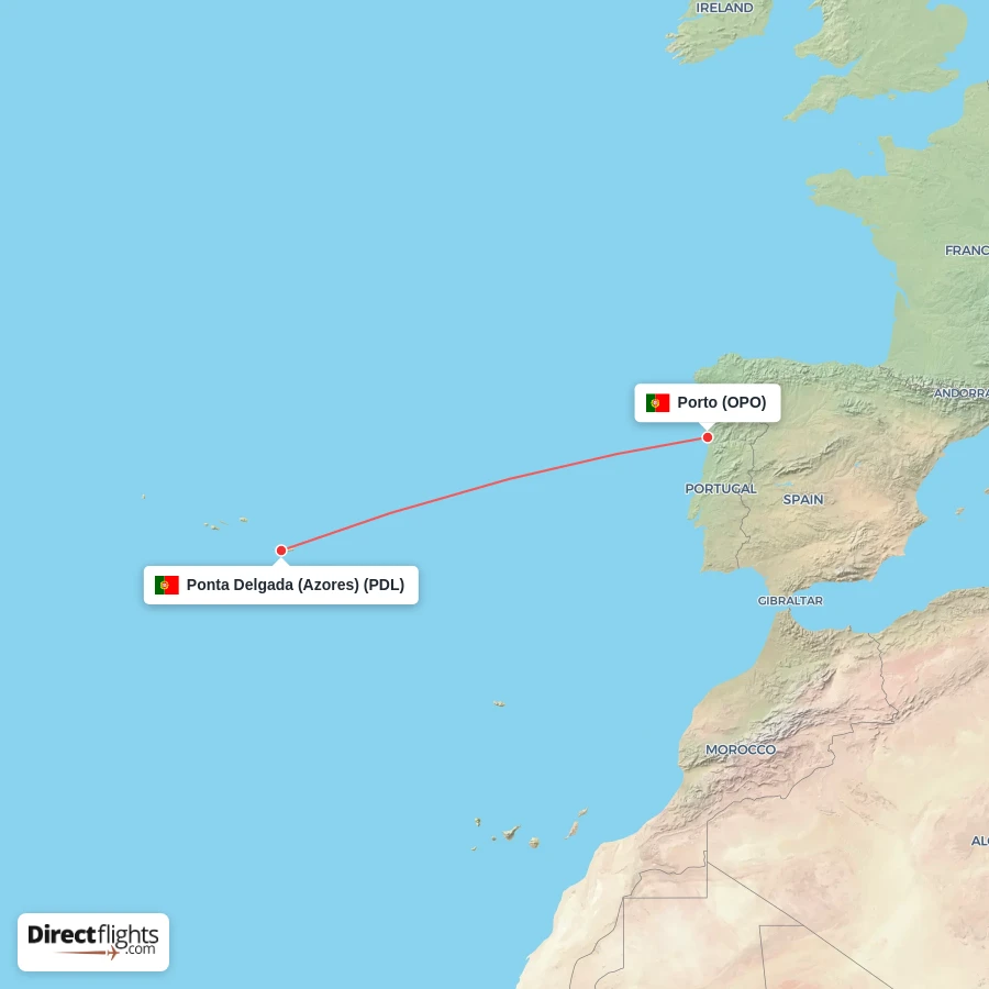 PDL - OPO route map