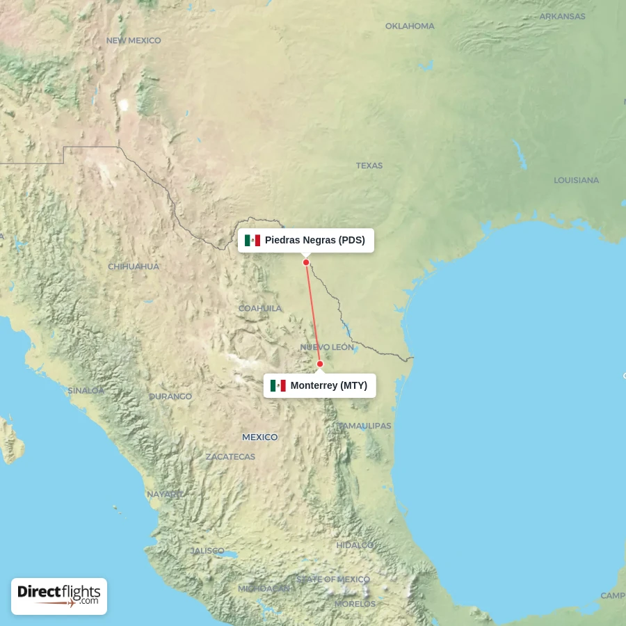 PDS - MTY route map