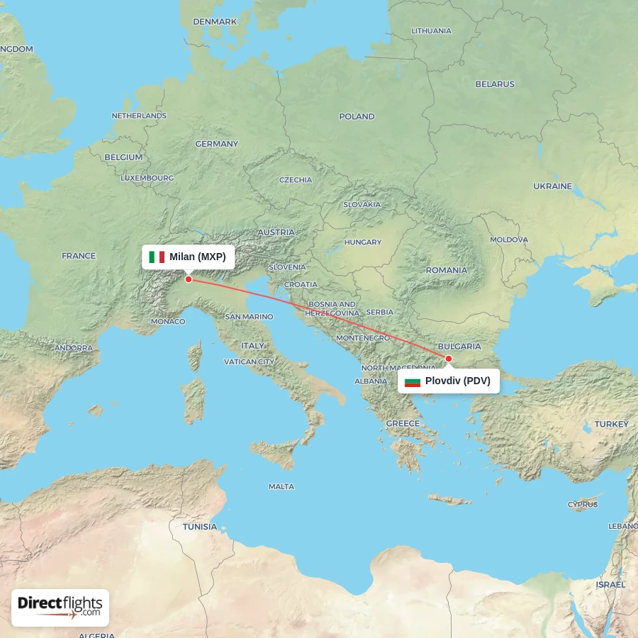 PDV - MXP route map