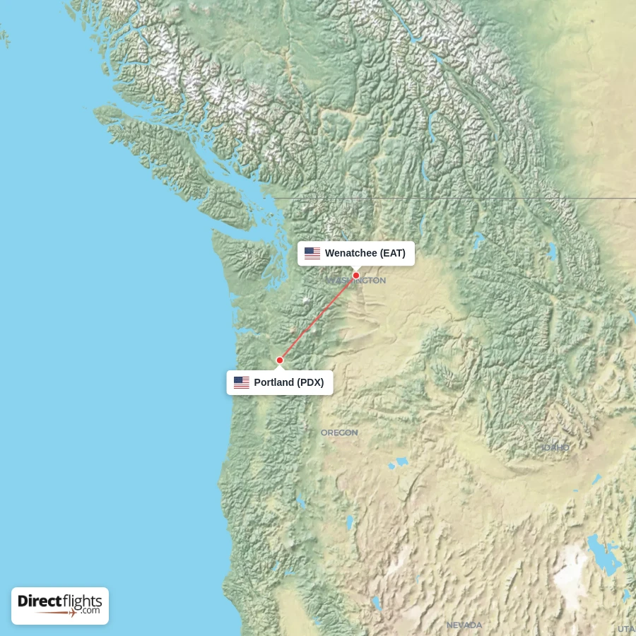 PDX - EAT route map