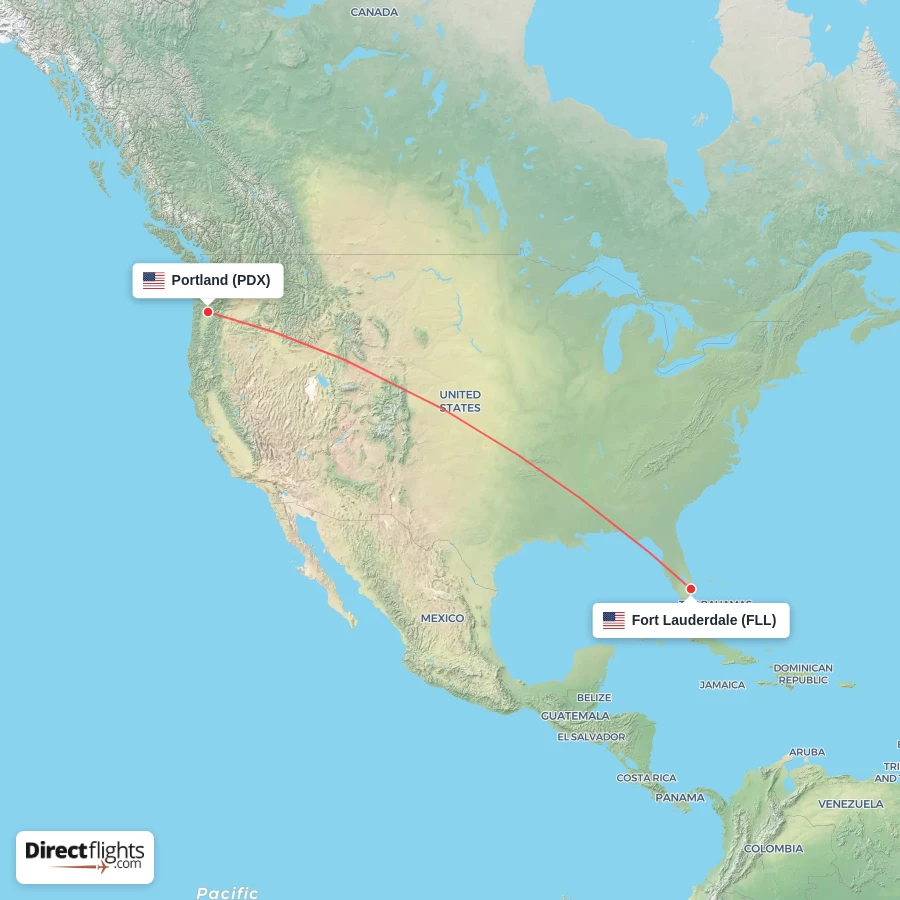 PDX - FLL route map