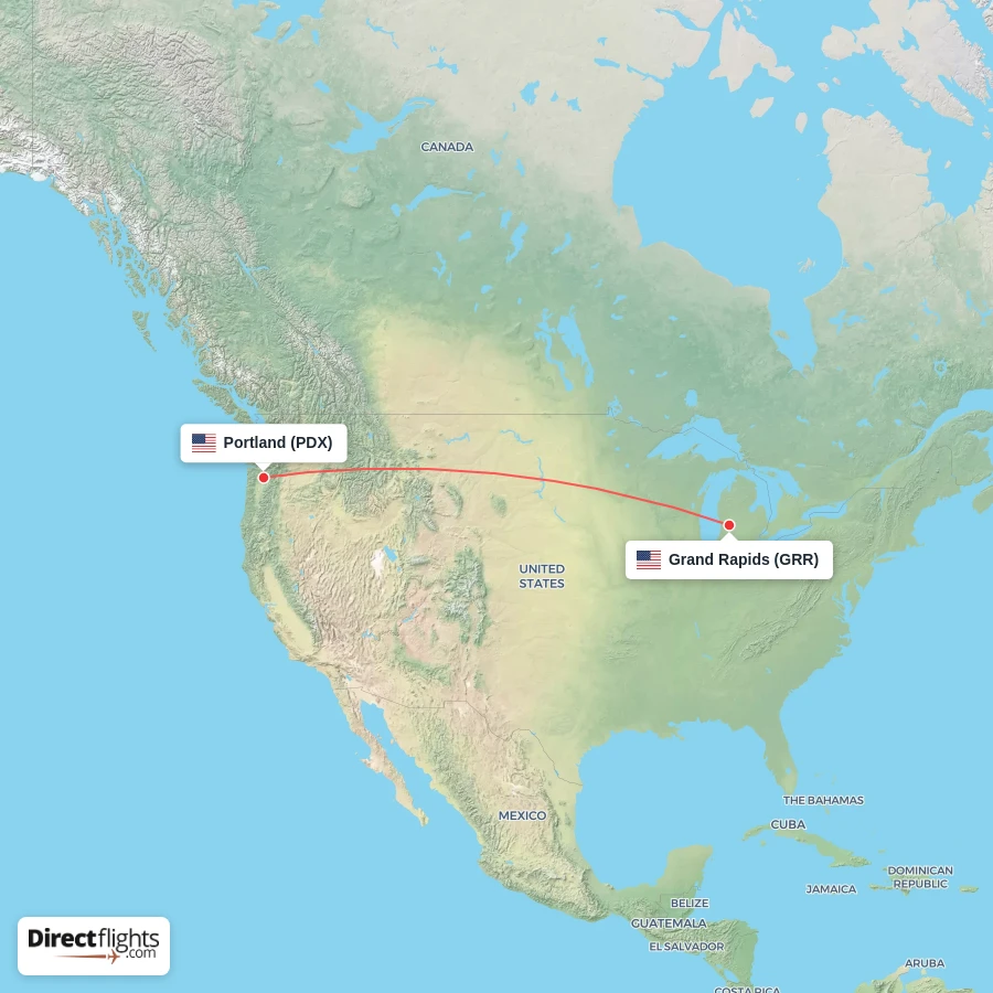 PDX - GRR route map