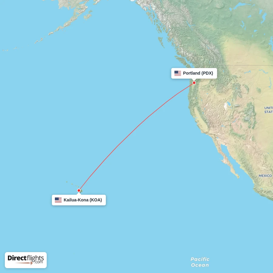 PDX - KOA route map