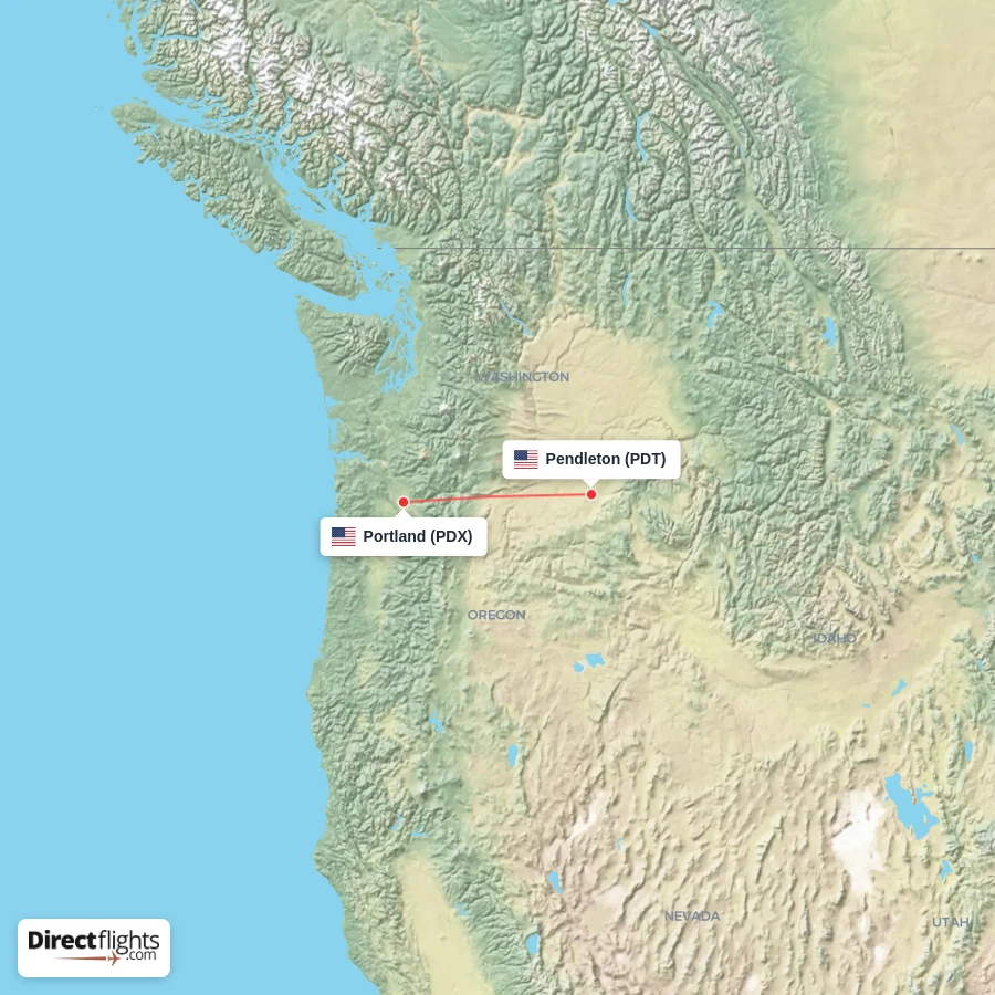 PDX - PDT route map